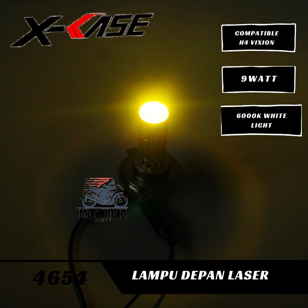 LAMPU DEPAN LASER XCASE MOTOR VIXION KAKI H4 SUPER TERANG LAMPU MOTOR 3 KAKI UNIVERSAL