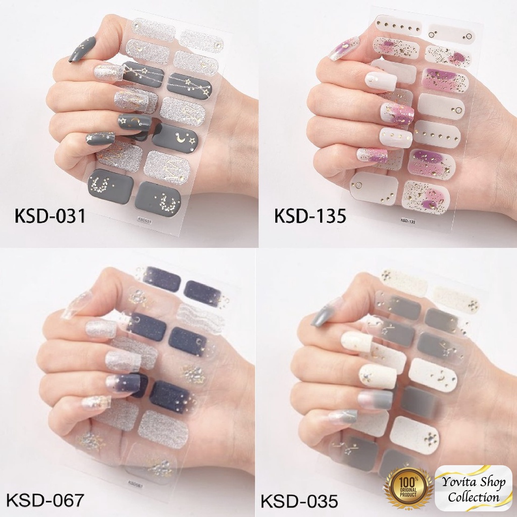 14Pcs/Stiker Kuku Murah / Nail Art Sticker / Nail Art Stiker / Nail Art &amp; Sticker KSD Series