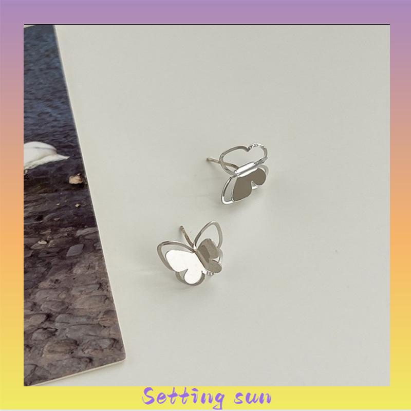 Anting Kupu Korea Untuk Wanita kecil berongga Butterfly Earrings Stud Tusuk Kupu TN