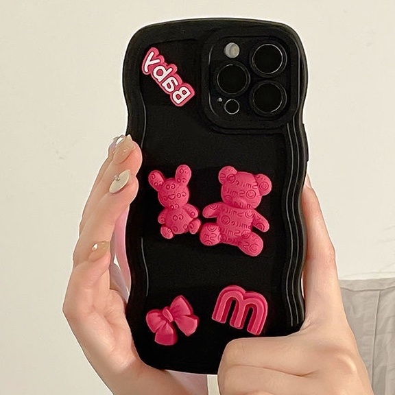 Case Handphone Motif Boneka Mawar Merah Untuk IPhone 12 13 14 11 Pro Max X Xs Max Xr hhjnm