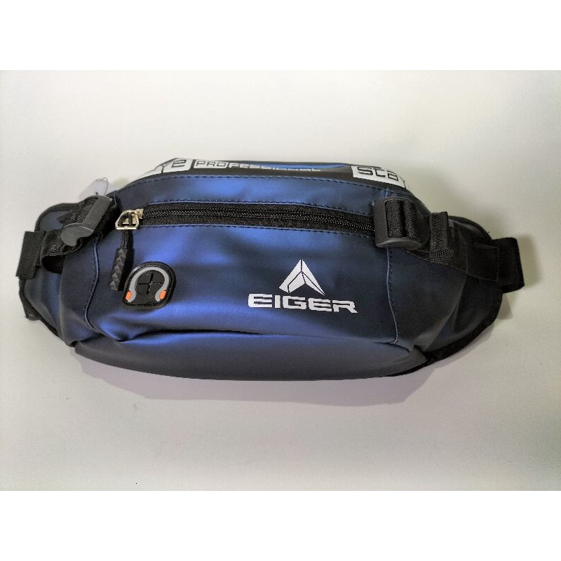 Waistbag Eiger Navy Biru Tas Selempang Bahu dan Pinggang Pria Untuk Simpan Dompet Handphone HP Kunci Kado Hadiah Pria