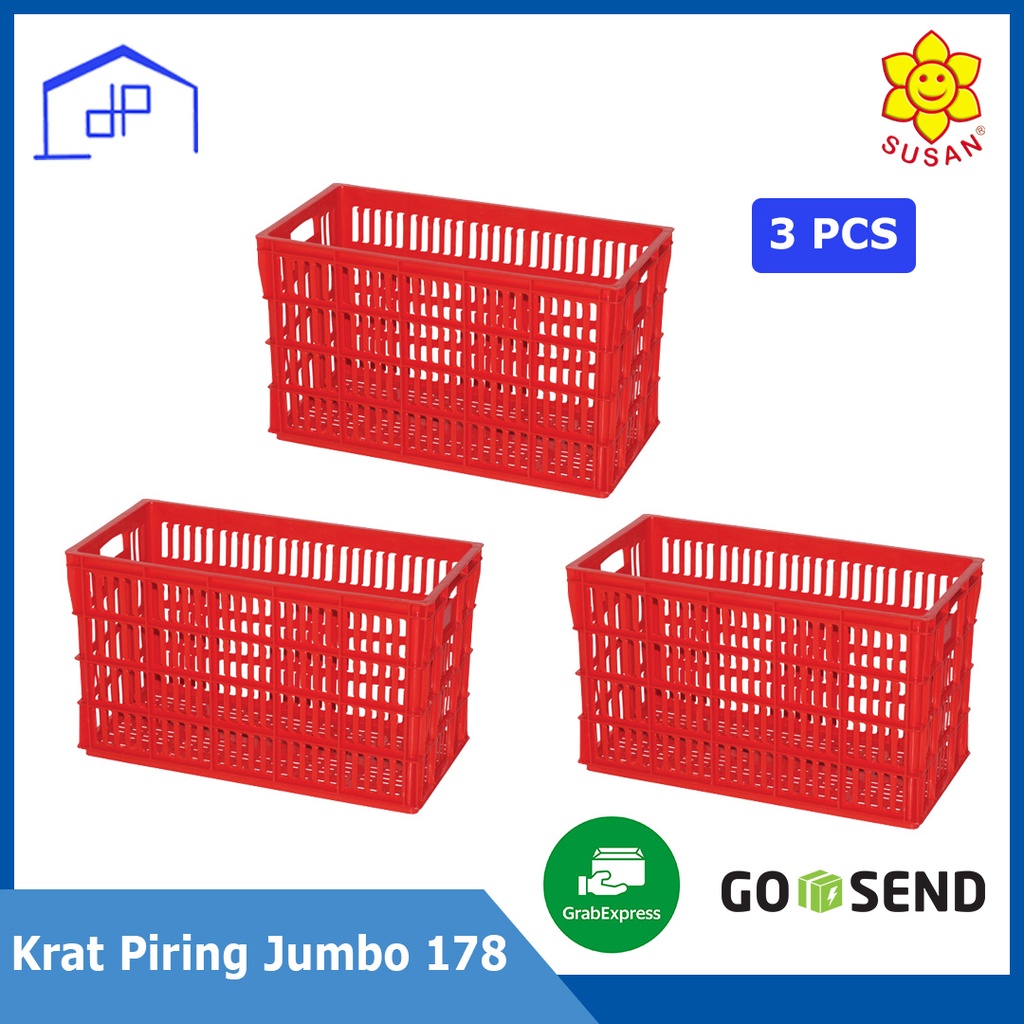 (3PCS) - Krat Piring Jumbo 178 / Keranjang Piring Jumbo / Krat Piring Plastik