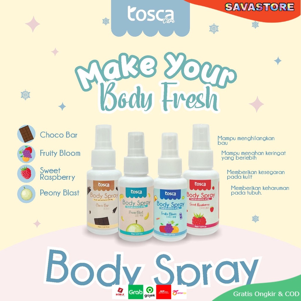 Body Spray Fresh And Moisturize untuk semua usia - Hilangkan Bau Badan - Harumkan Tubuh - Non Alkohol