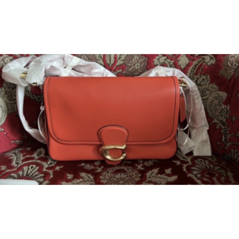 Coach Soft Tabby Shoulder Bag in red Orange (pelunasan)