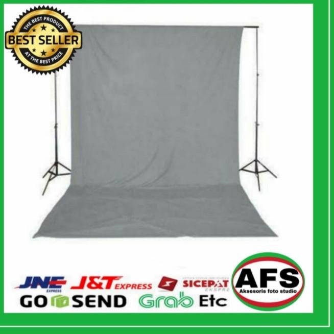 Background foto hitam polos 2,7 x 3 m foto studio - Abu-abu