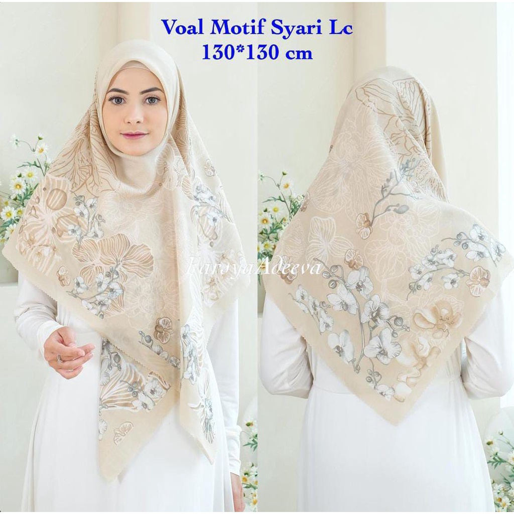 KERUDUNG SEGIEMPAT SYAR'I DEENAY LASERCUT KW KERUDUNG SEGIEMPAT JUMBO MOTIF TERBARU NAYLA HIJA'B