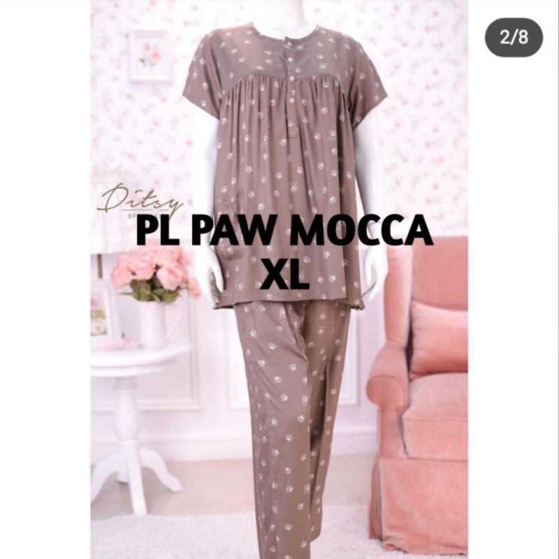 PRELOVED DITSY  PAJAMAS PAW MOCCA XL , SUMMER DITSY, NIGHTDRESS DITSY, GANJIE PIE BLACK SIZE L ATELI