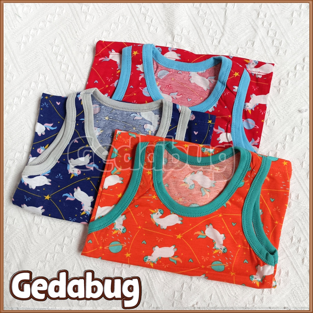 3 Pcs - Singlet Agree Kids SB - 004 Unicorn | Singlet Anak motif Lucu dan Berkualitas | Gedabug