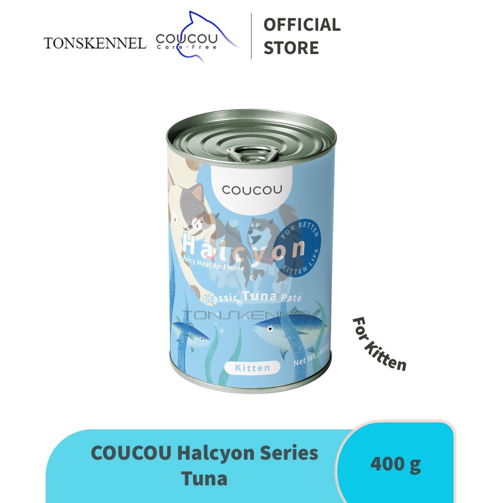 COUCOU Tuna Kitten 400g Halcyon Series Canned Cat Food Makanan Kaleng Basah Kucing ft Lifecat Markotops Cattiee Cat Bio Creamy