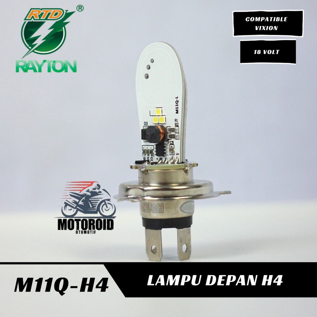 LAMPU MOTOR RAYTON M11Q LED H4 KAKI VIXION BOHLAM HEAD LAMP RTD M11Q H4 ACDC