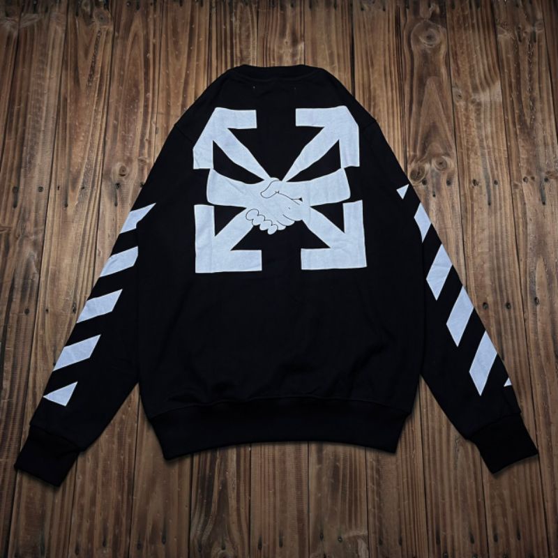 CREWNECK OFF WHITE FULL TAG LABEL CASUAL HYPE FASHION PRIA