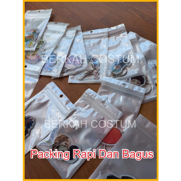 GANTUNGAN KUNCI BENTUK CUSTOM AKRILIK MODEL RING TEBAL GANCI GAMBAR PRINT UV