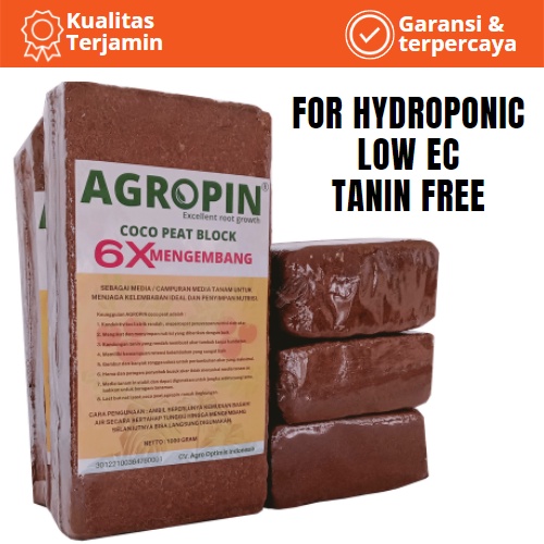 Media tanam hydroponic coco peat LOW EC TANIN FREE ,MENGEBANG 6X