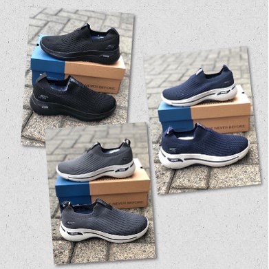 K8V4 Sepatu Skechers Gowalk Arch Fit-Iconic / Go walk / Skecher / Fiticonic / Slip on man / Sepatu P