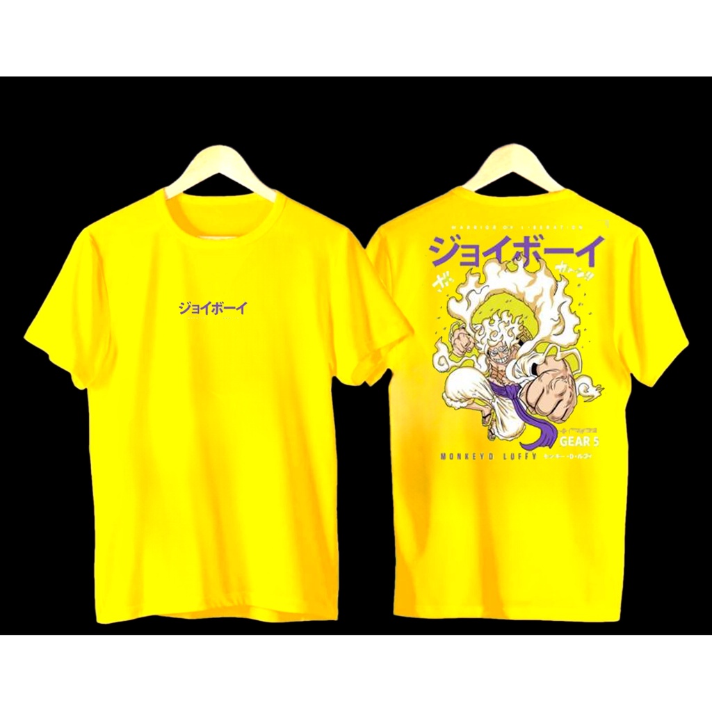 ATASAN PRIA DEWASA KAOS BERWARNA KUNING ONE PIECE LUFFY GEAR 5 KATUN COMBED 30S DISTRO BANDUNG