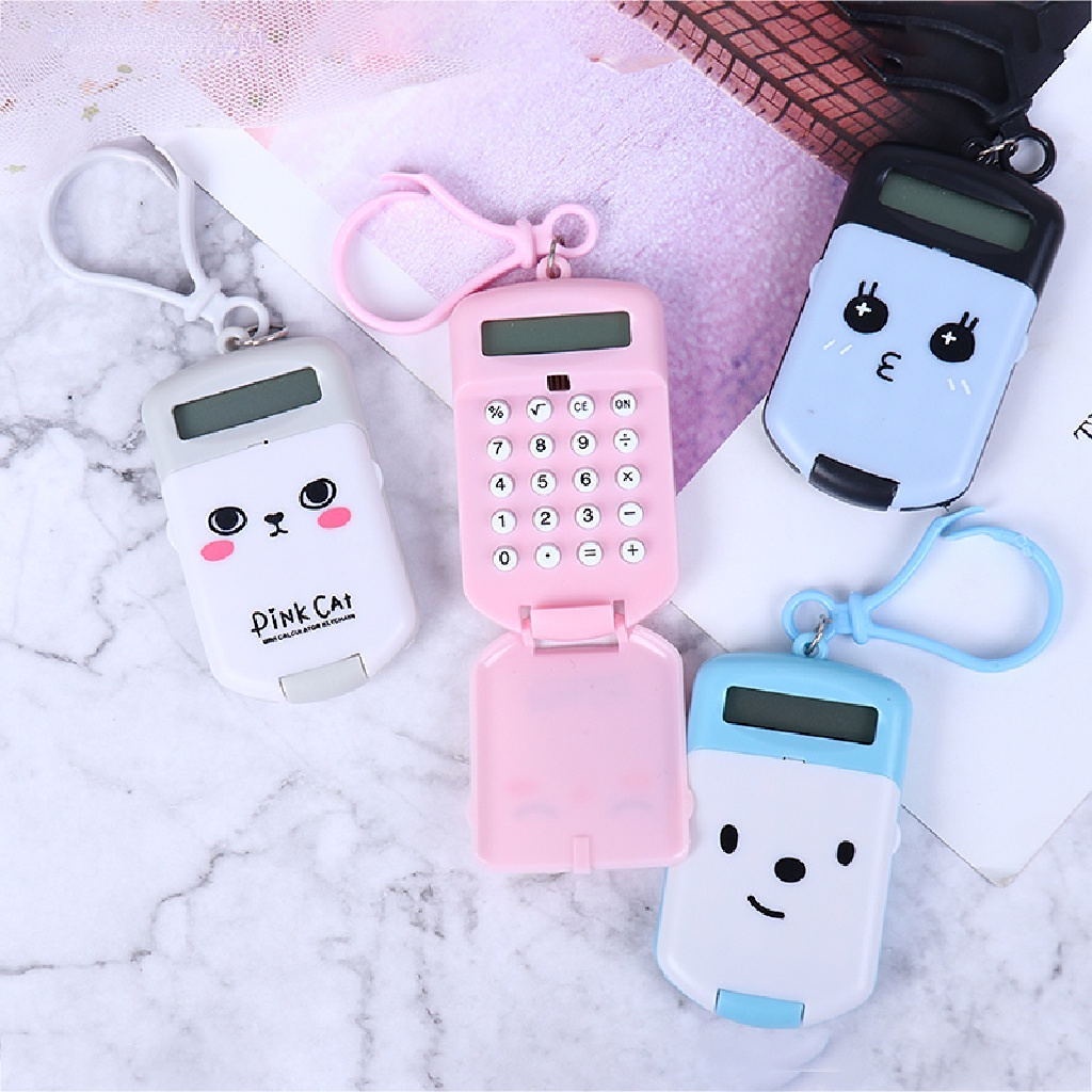 COD❤️Kalkulator Mini 8 Digit Portable Lucu Motif Beruang Calculator Travel Tombol Karet Sekolah Stationary Import Warna Unik