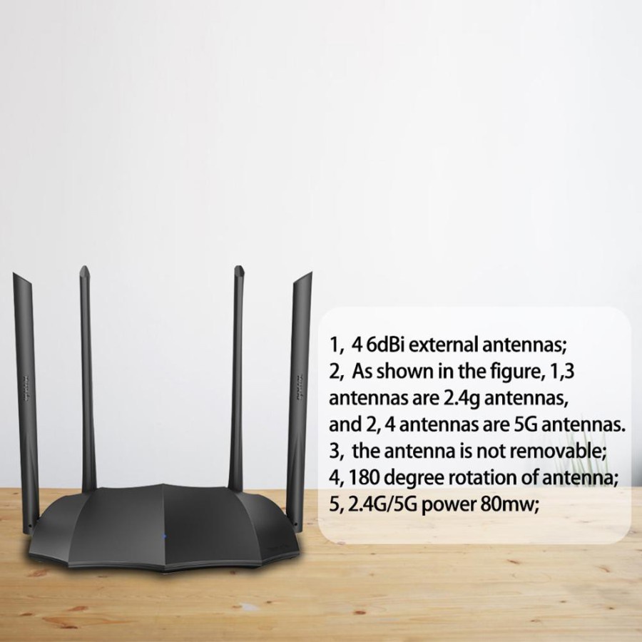 Tenda AC8 AC1200 IPv6 Dual-Band Gigabit Wireless Router Wifi