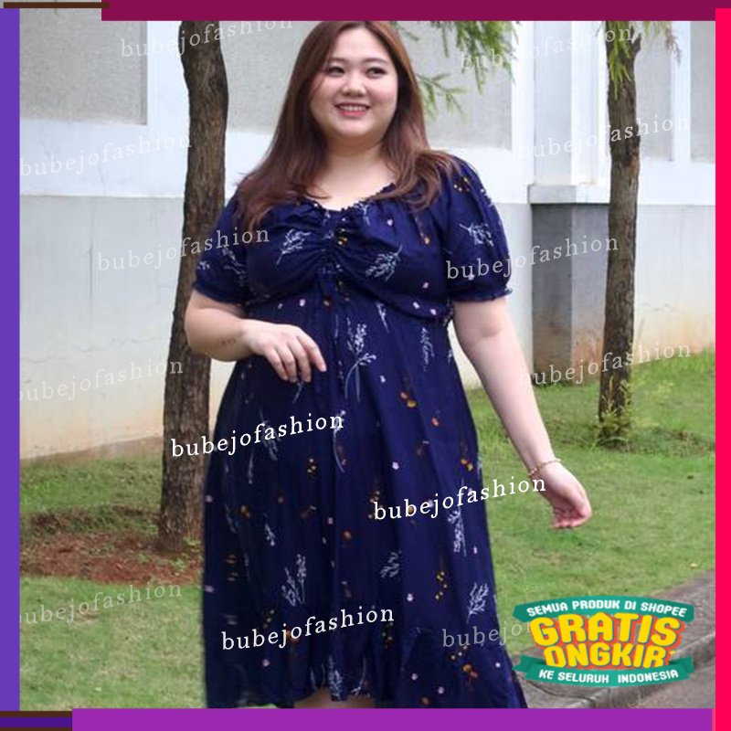 DISKON GEDE AKHIR TAHUN dress wanita jumbo dada serut xxxl kekinian/dress wanita casual dress/dress 