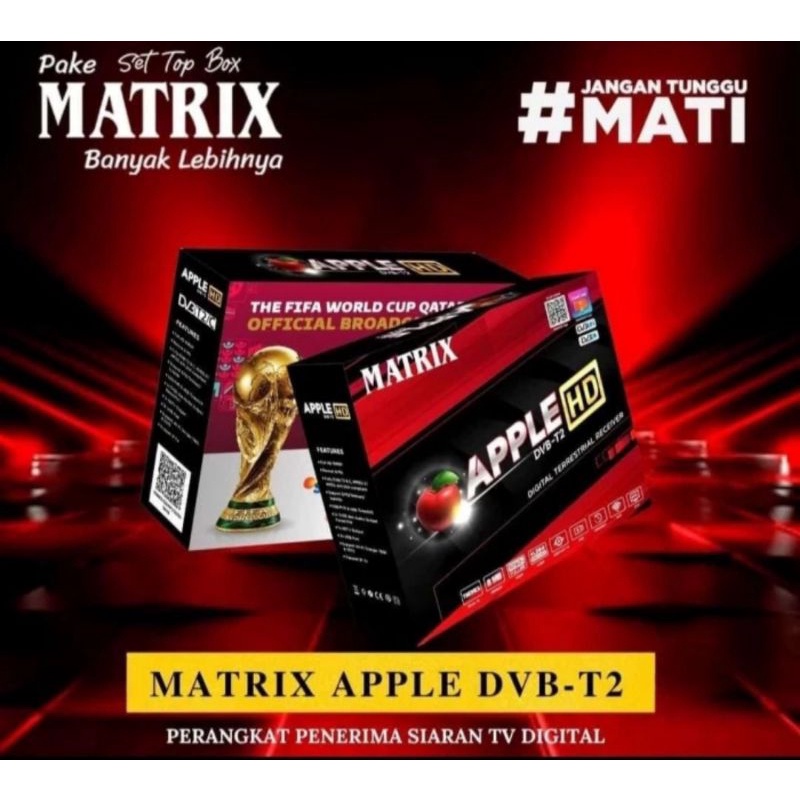 STB SET TOP BOX MATRIX APLLE KUNING MERAH VDR HINOMARU PIOLINE DELTA SIARAN ANTENA TV DIGITAL RECEIVER DTB T2