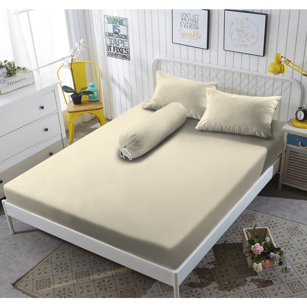 Kintakun Sprei Flat 160/180/200 Tofu Warna Polos Dluxe Microtex 30 cm