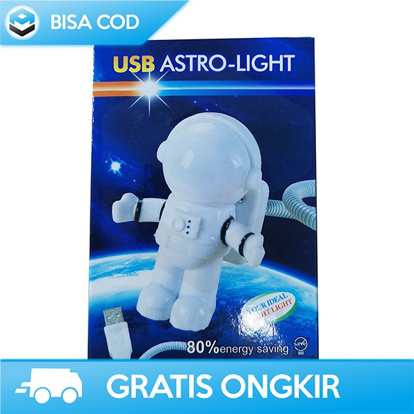 LAMPU TIDUR LED USB NIGHT LIGHT PORTABLE BENTUK ASTRONOUT FLEKSIBEL