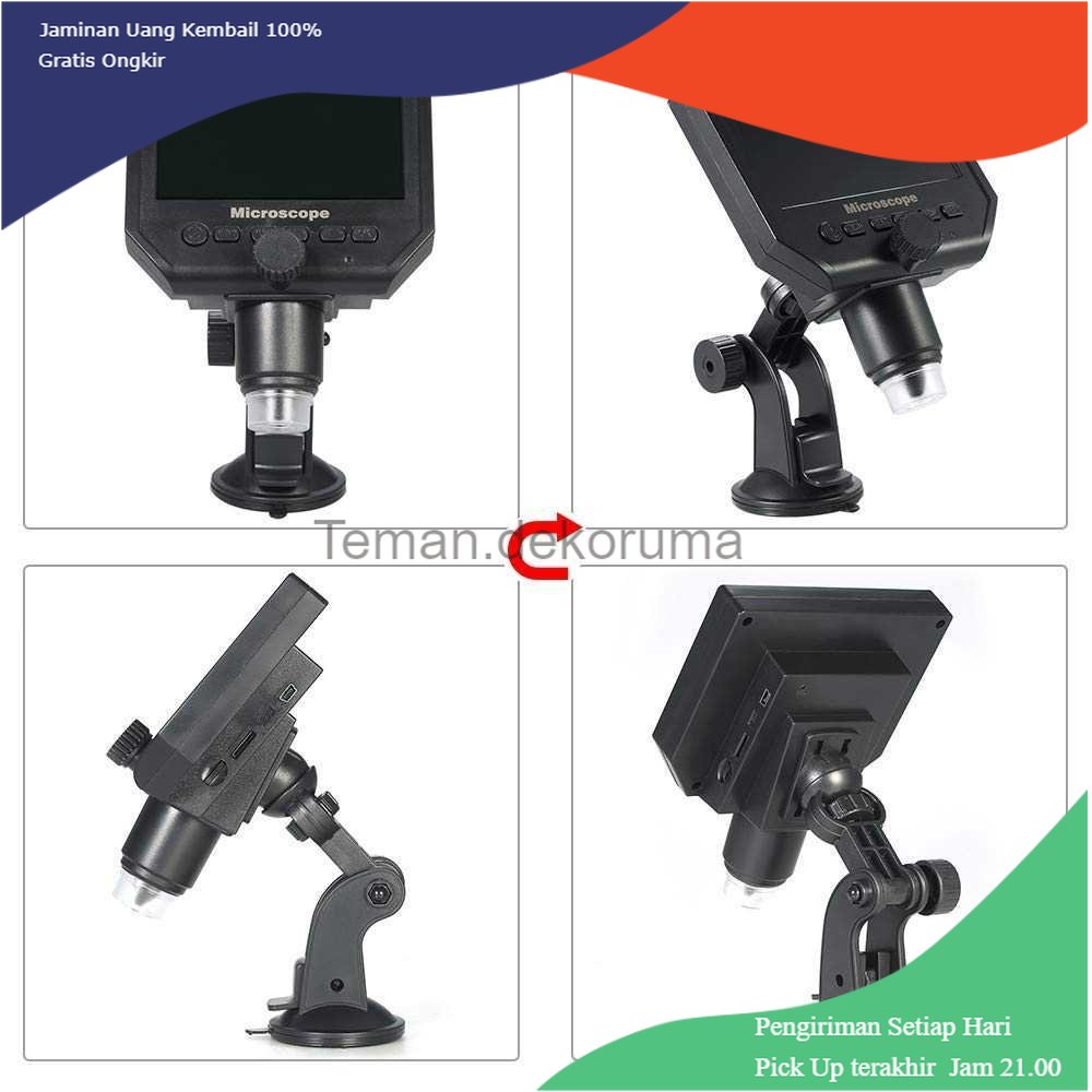 TD - PR2 Mikroskop Digital 3.6MP 600X dengan Monitor &amp; Suction Cup Stand - G600