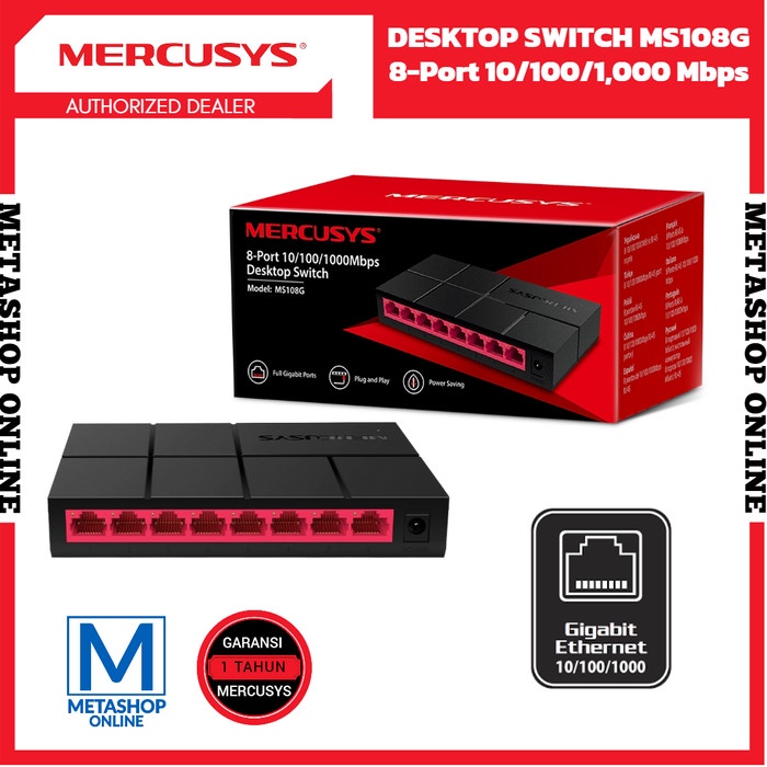 Jual Mercusys MS108G Desktop Switch 8 Port 10/100/1000 Mbps Gigabit Hub ...