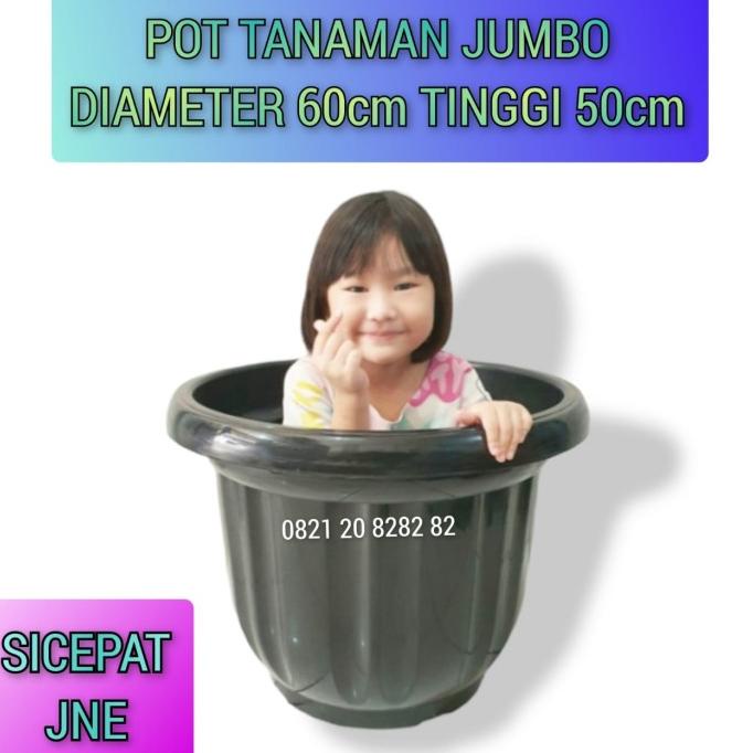 JNE Pot Jumbo Tanaman besar 60 cm HITAM POT tanaman hias buah/bunga