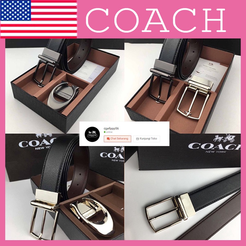 [Penawaran Khusus] Sabuk Pria Coach/F64889/Sabuk Pria/Sabuk Impor/Sabuk Kulit/Sabuk Bisnis Fashion