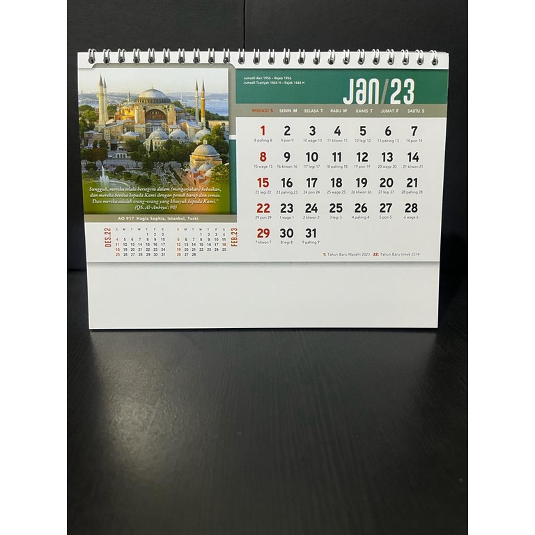 Kalender Duduk / Kalender Meja Mesjid Kubah 2023