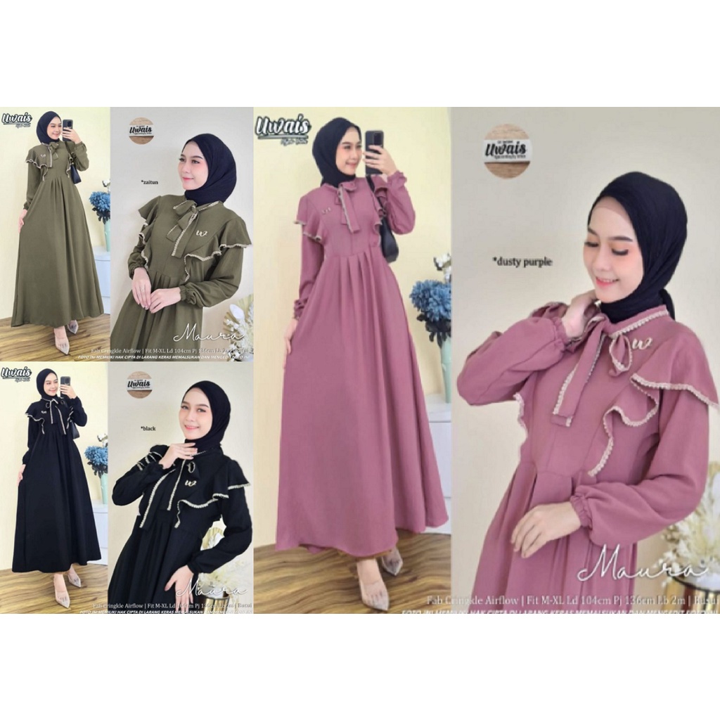LARASATI DRESS AKSEN   RENDA DAILY BUSUI DRESS CRINCLE AIRFLOW  PREMIUM BISA COD