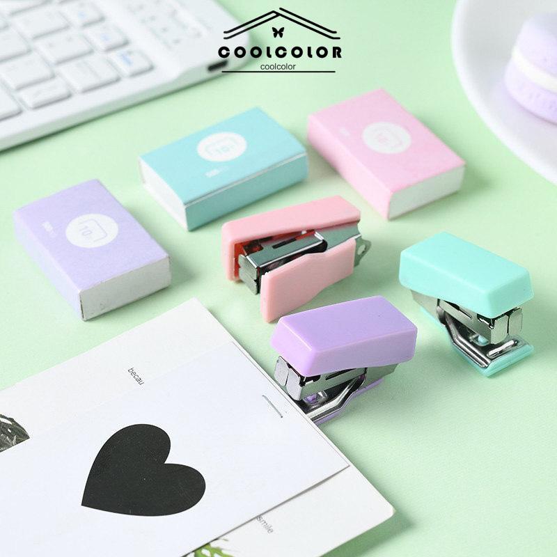 COD❤️stapler staple cute set Stapler Mini Set Staples Perlengkapan Kantor  Mengikat Logam Kreatif- cl