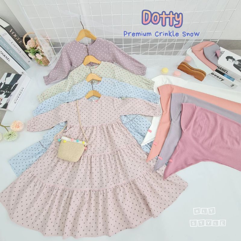 Ollet Gamis set Dotty Crinkle Snow