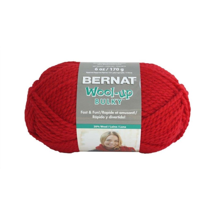 bernat wool up bulky Bright Red