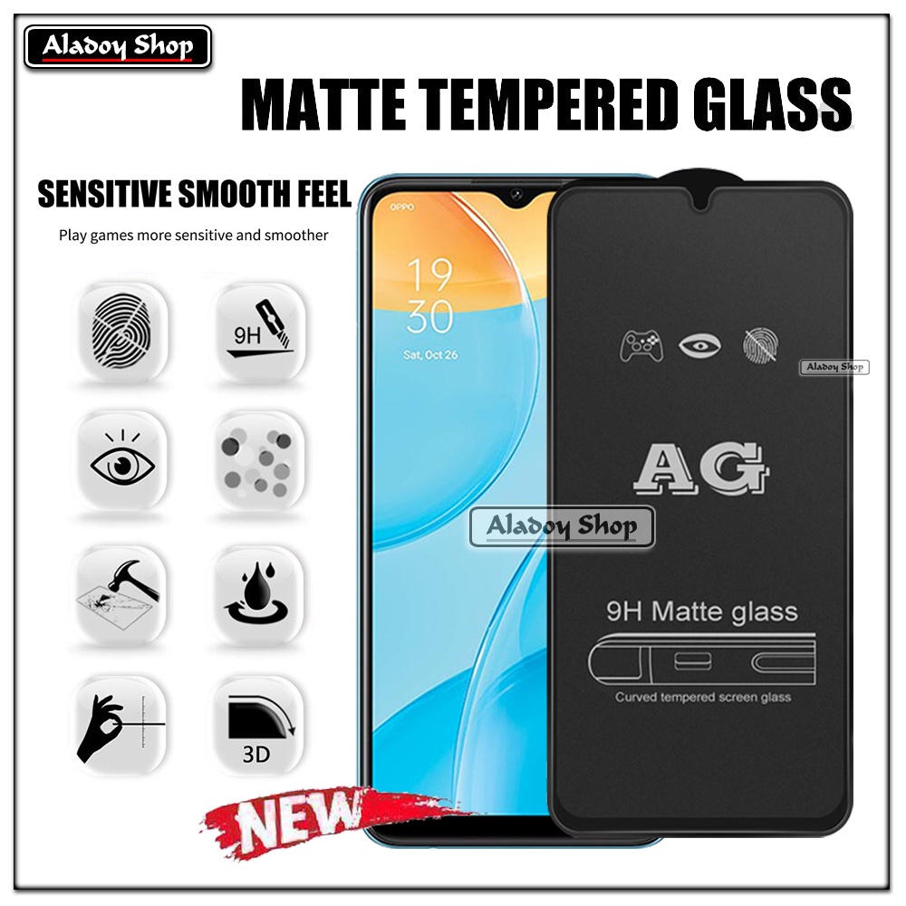 Oppo A15/A15S PAKET 2IN1 Tempered Glass Matte Anti Glare Full Layar dan Tempered Glass Kamera