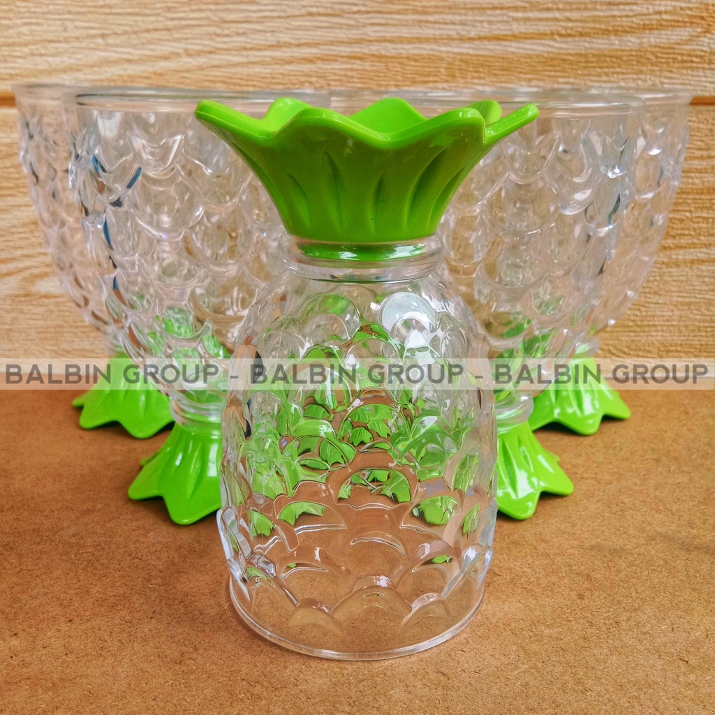 SATU SET ISI 12 PCS / 1 LUSIN | GELAS SIRUP GOLDEN SUNKIST 200.ML GELAS NANAS TERBARU - GELAS PLASTIK BPA FREE FOOD GRADE