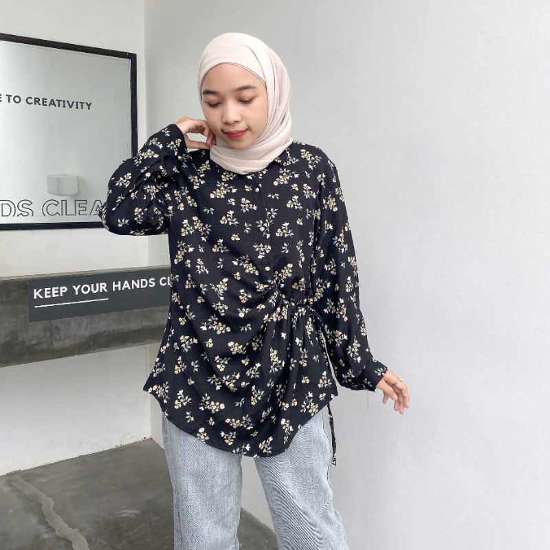 Sona Floral Serut Shirt / Kemeja Serut Bunga
