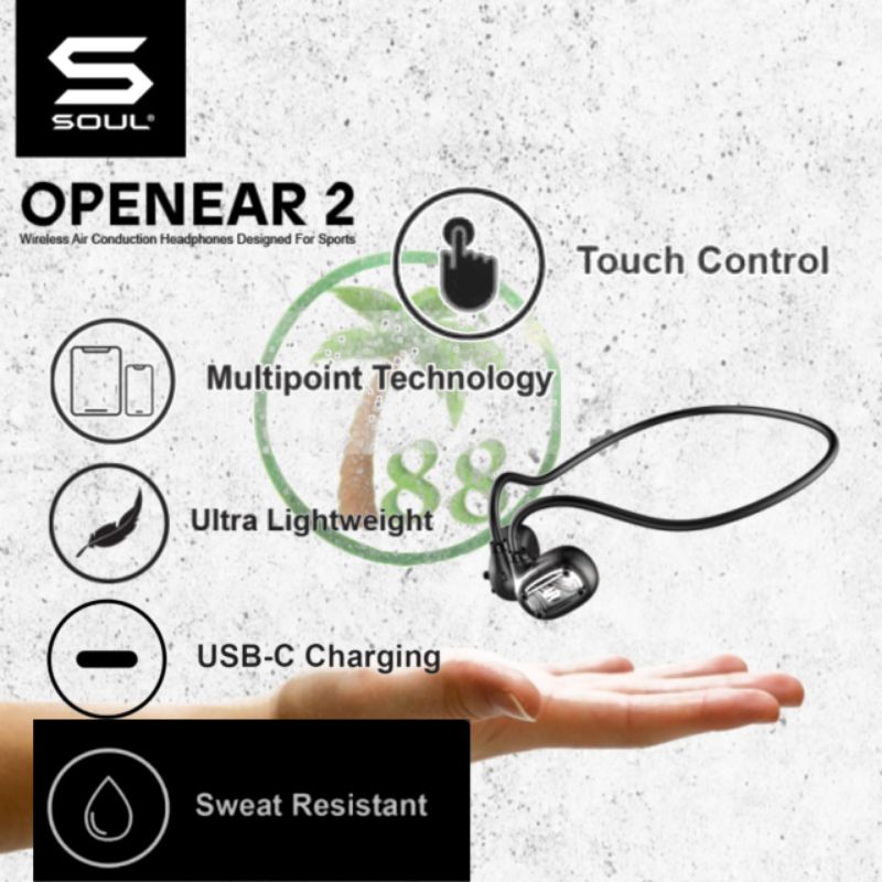 SOUL OPENEAR 2 Air Conduction OPEN EAR Wireless Earphone Waterproof Original