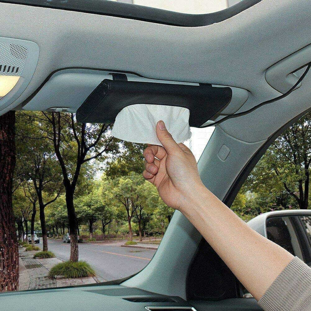 【Ready Stock】Tempat Tisu Mobil / Kotak Tissue Gantung Car Sun Visor Jepit PU Leather Wadah Tisu Mobil Image 3
