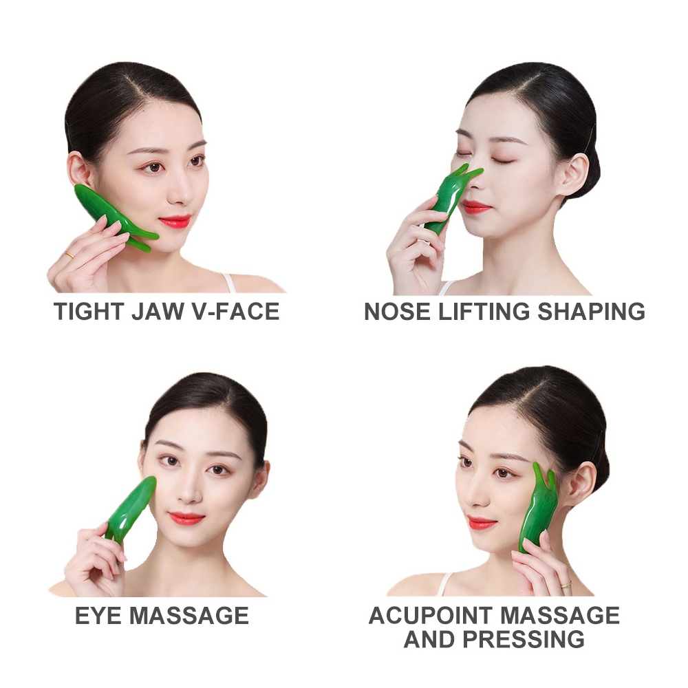 Alat Pijat Gua Sha Roller Tangan / Hidung / Wajah / Tubuh Bahan Resin Untuk SPA