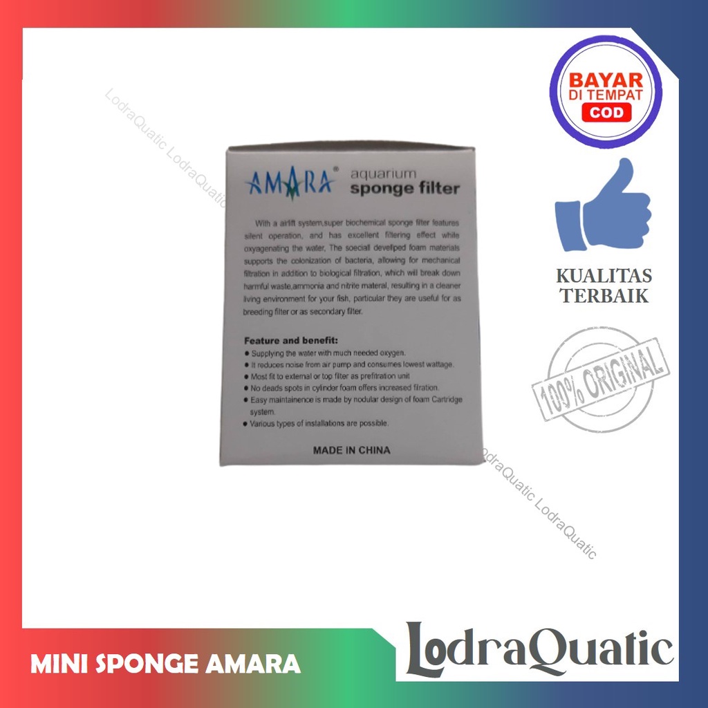 MINI SPONGE FILTER AMARA AA-933 / AA-833 BIOFOAM FILTER AQUARIUM MINI BIO FOAM AMARA BIO FOAM KECIL FILTER AERATOR FILTER INTERNAL AQUARIUM BIO SPONGE FILTER BUSA FILTER AQUARIUM KAPAS FILTER AQUARIUM