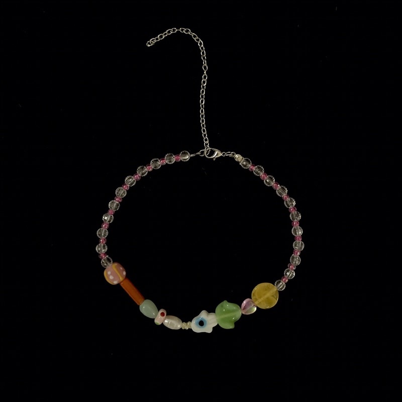 Mixed candy beaded choker / kalung manik / beads choker