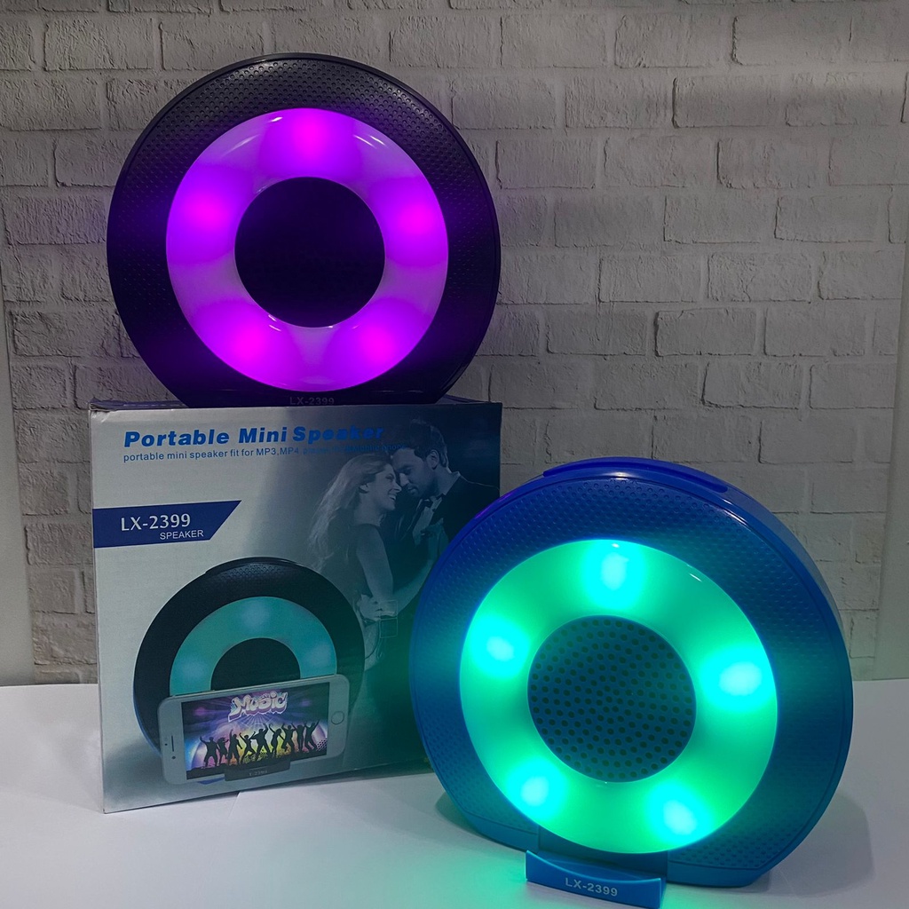 SPEAKER PORTABLE MINI LED BULAT EXTRA BASS LX-2399 / PORTABLE MINI SPEAKER LX-2399