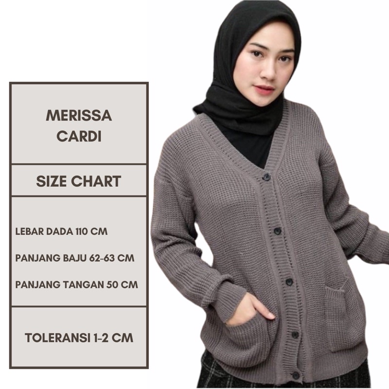 Merissa Outer Cardigan Rajut  Cardigan Rajut Kancing Saku Outer Merisa Knit