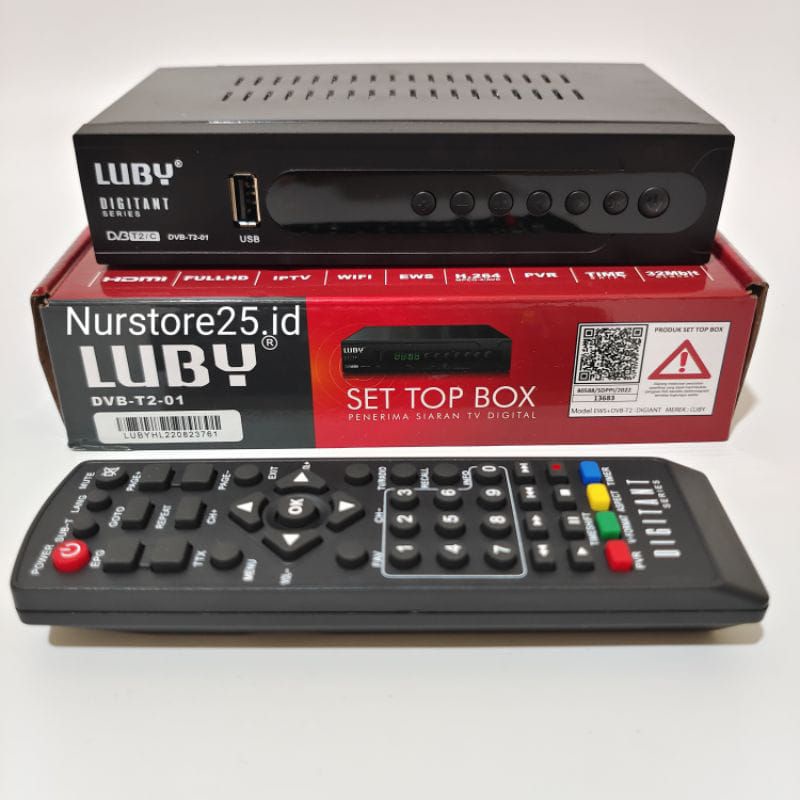 SET TOP BOX LUBY PENERIMA SIARAN TV DIGITAL DVB T2 SET TOP BOX WIFI STB ANTENA SUPER HD+HDMI