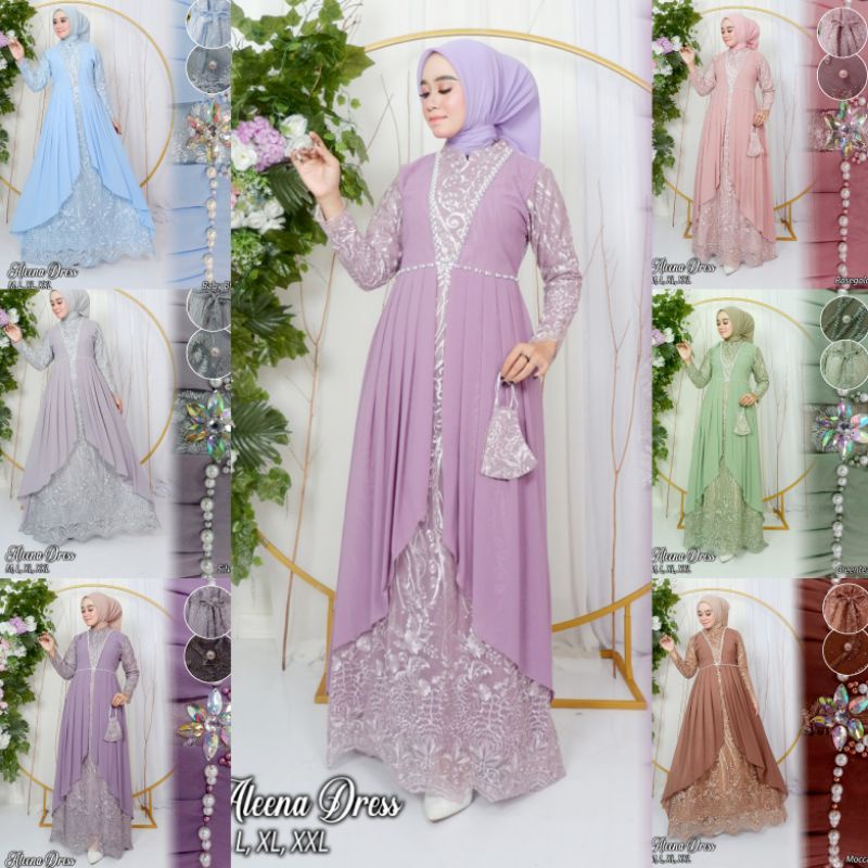 KEBAYA MODERN // KEBAYA WISUDA // ALEENA DRESS // BAHAN TILLE BORDIR MIX CERUTY BABYDOLL + PAYET // By SABANA