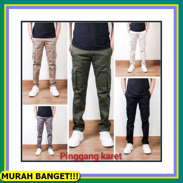 Celana Cargo Pria Kargo Murah Cowok 2022 Clana Pants Jogger Panjang Pendek Chinos Kekinian Terbaru [
