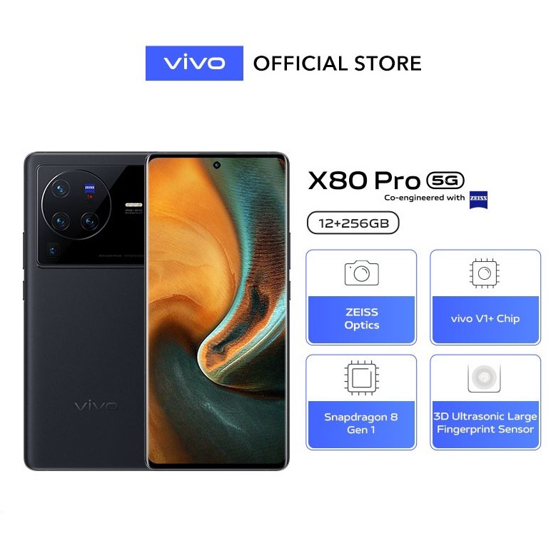 VIVO X80 Pro (12/256) - ZEISS Optics, vivo V1+ Chip, Snapdragon 8 Gen1