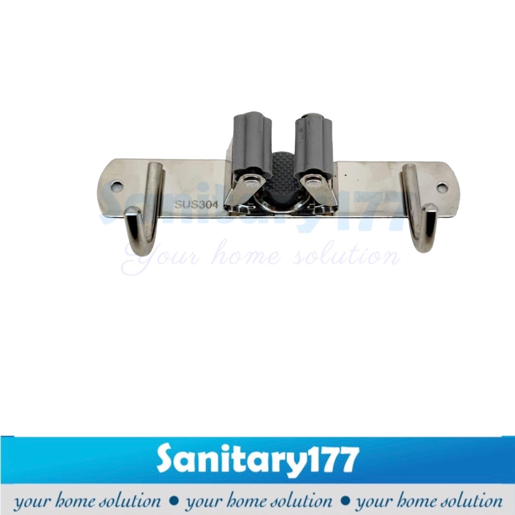 Gantungan sapu pel stainless 304  2slot 1selot kapstok 3 kait 2kait hook-Holder h 2klip Serbaguna pengait  hanger 2 lubang 3kait stenles sus304 tebal  multifungsi gantung alat pel