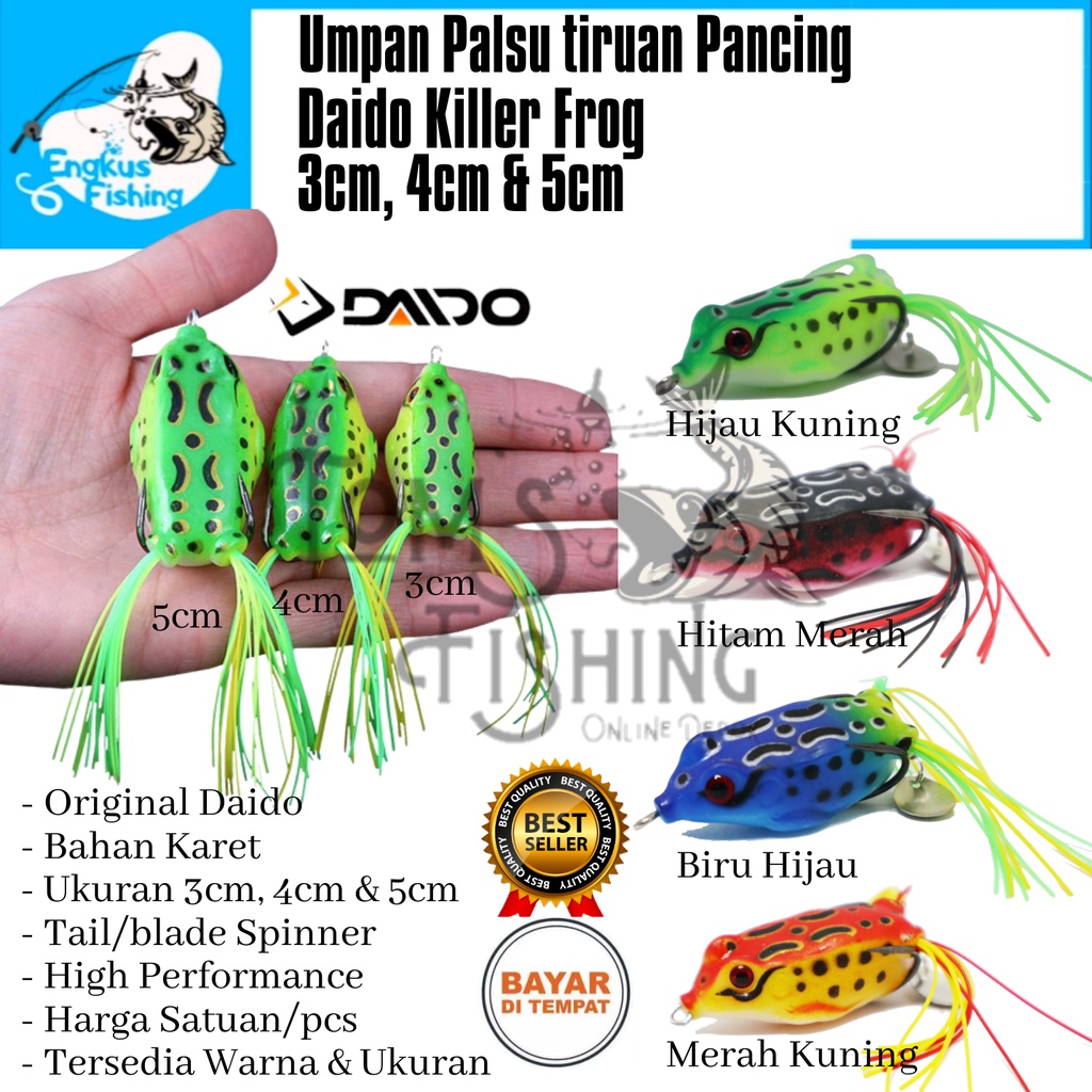 Umpan Pancing Casting Palsu Tiruan Kodok Katak Daido Killer Frog (3cm, 4cm &amp; 5cm) Murah - Engkus Fishing